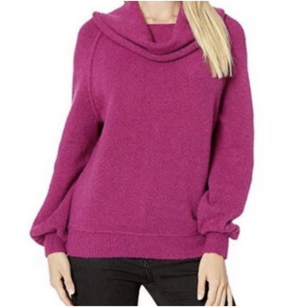 Free People Echo Beach Cowl Neck Sweater Wool Blend Women's Size M Oversized